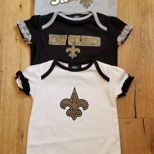 NFL New Orleans Saints Onesie 3 pack NWOT